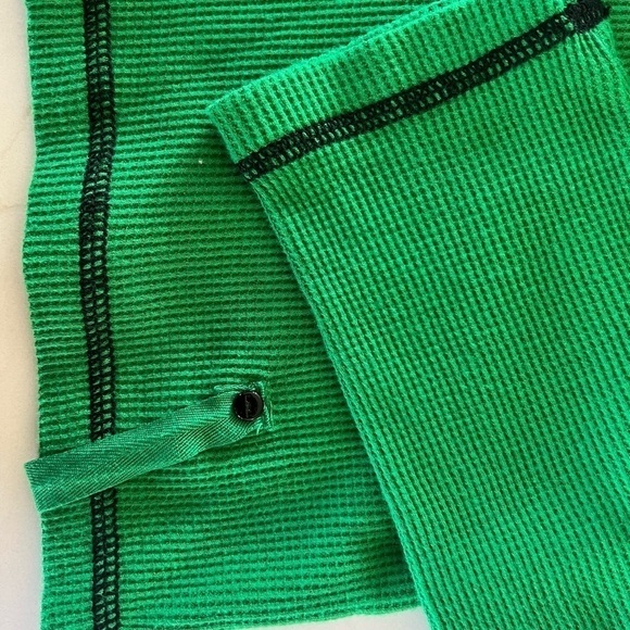 Lauren Ralph Lauren Kelly Green Waffle Weave Quarter Zip High Collar/PL - Picture 11 of 12